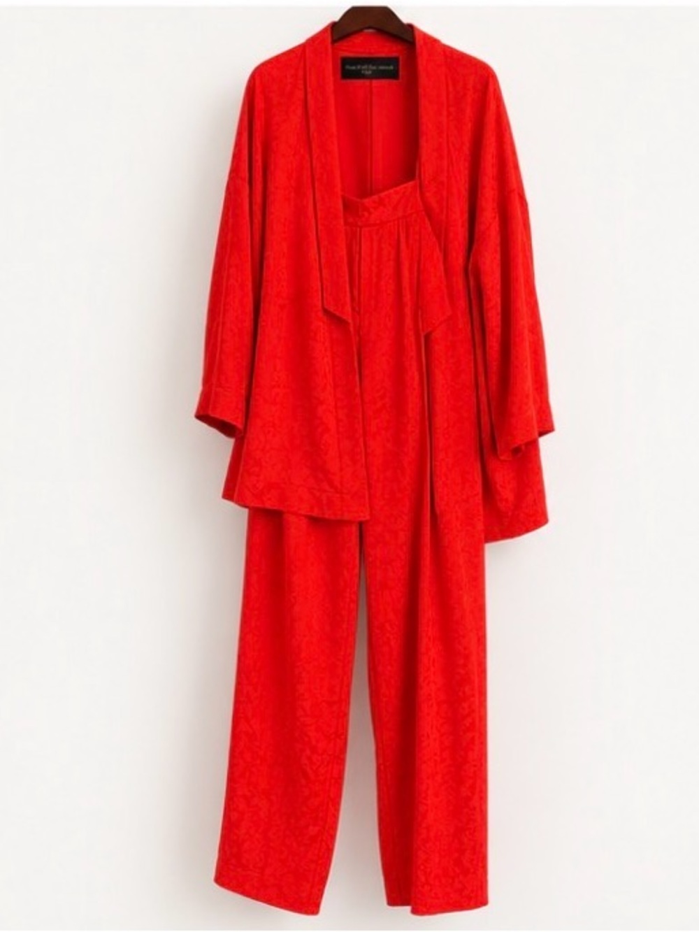 House of Harlow 1960 Red Wide-Leg Jumpsuit with Draped Jacket